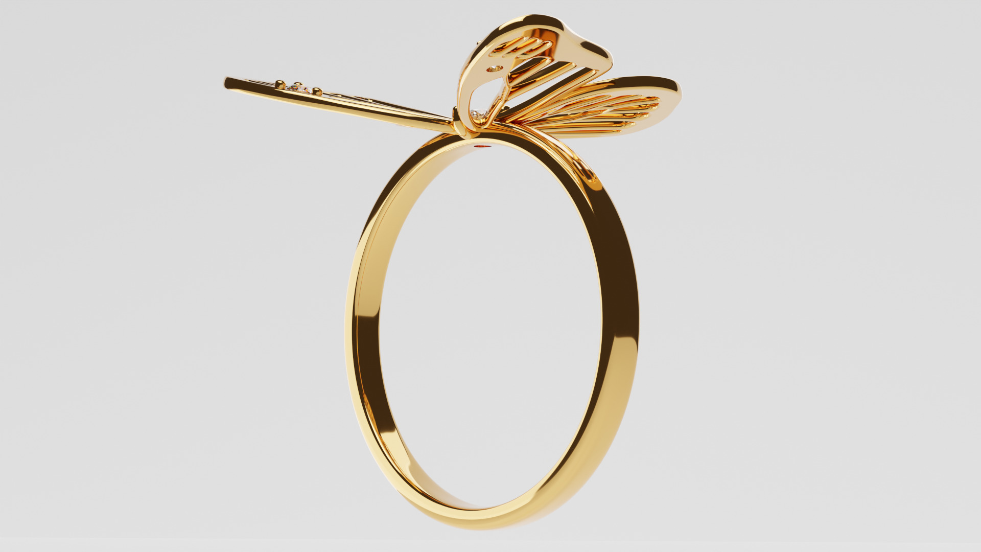 Butterfly Ring 3D print model_3