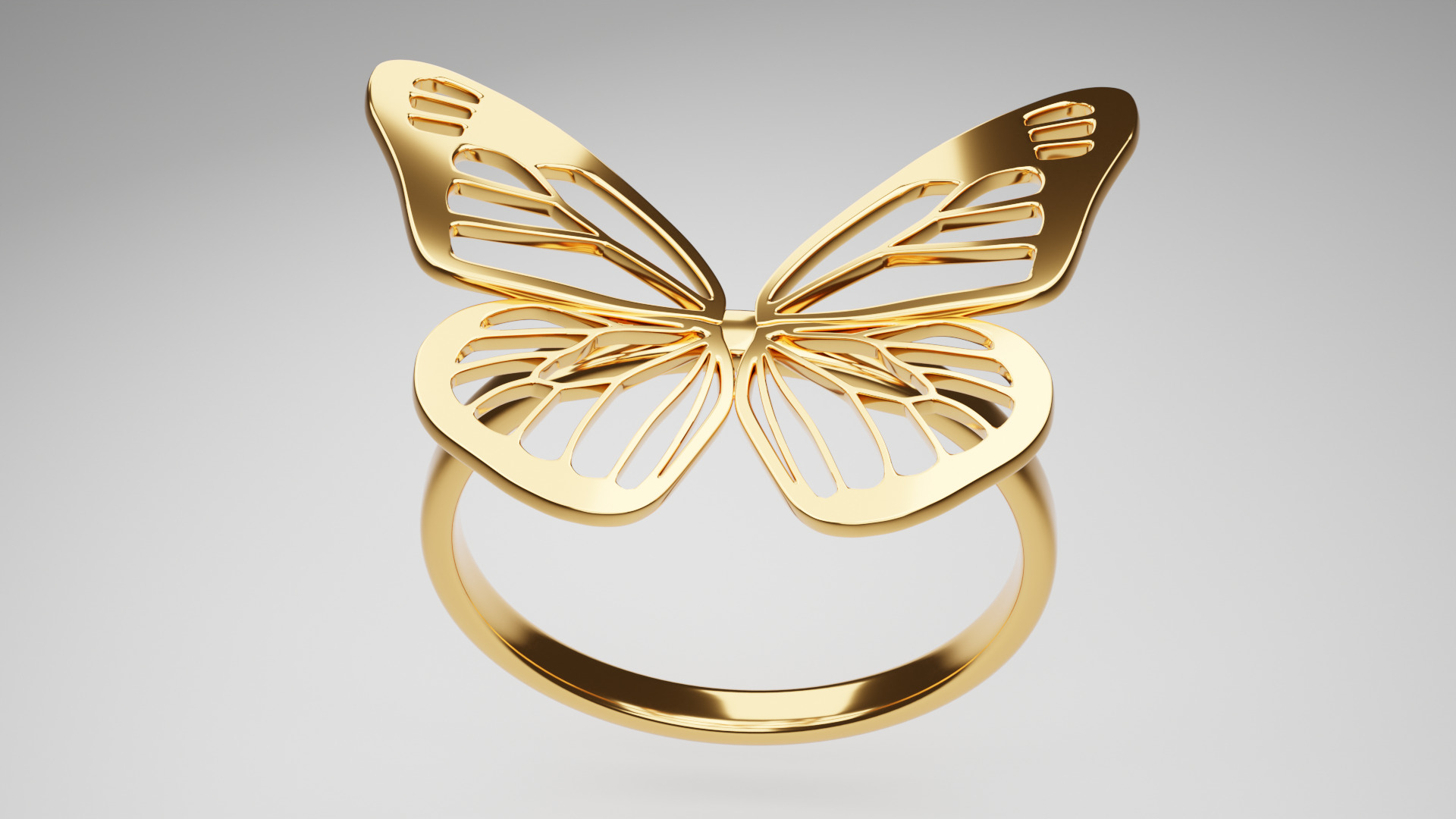 Butterfly Ring 3D print model_2