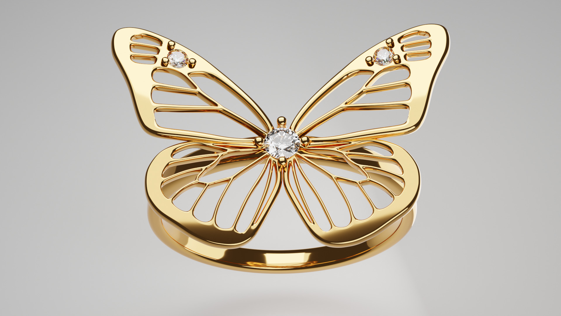 Butterfly Ring 3D print model_1