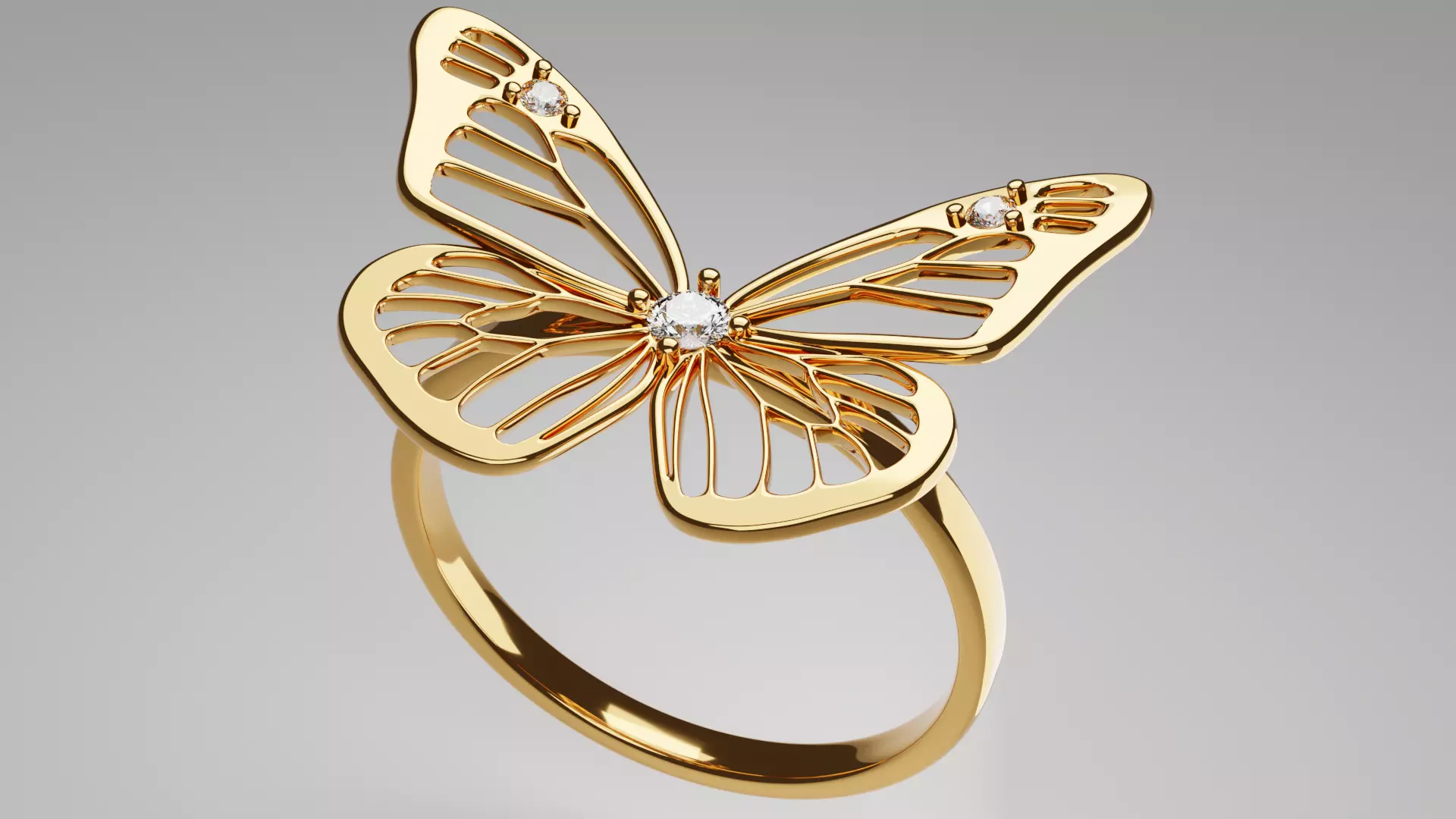 Butterfly Ring 3D print model_0