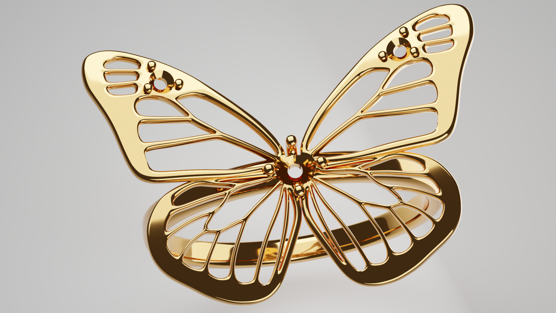 Butterfly Ring 3D print model_4