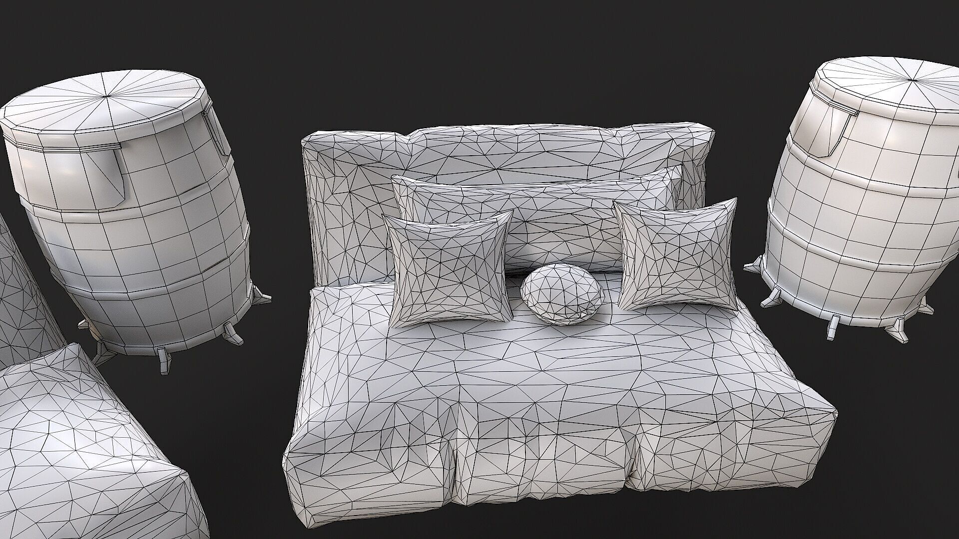 Mongolian Yurt and Interior 2 Low Poly PBR  Low-poly 3D model_18