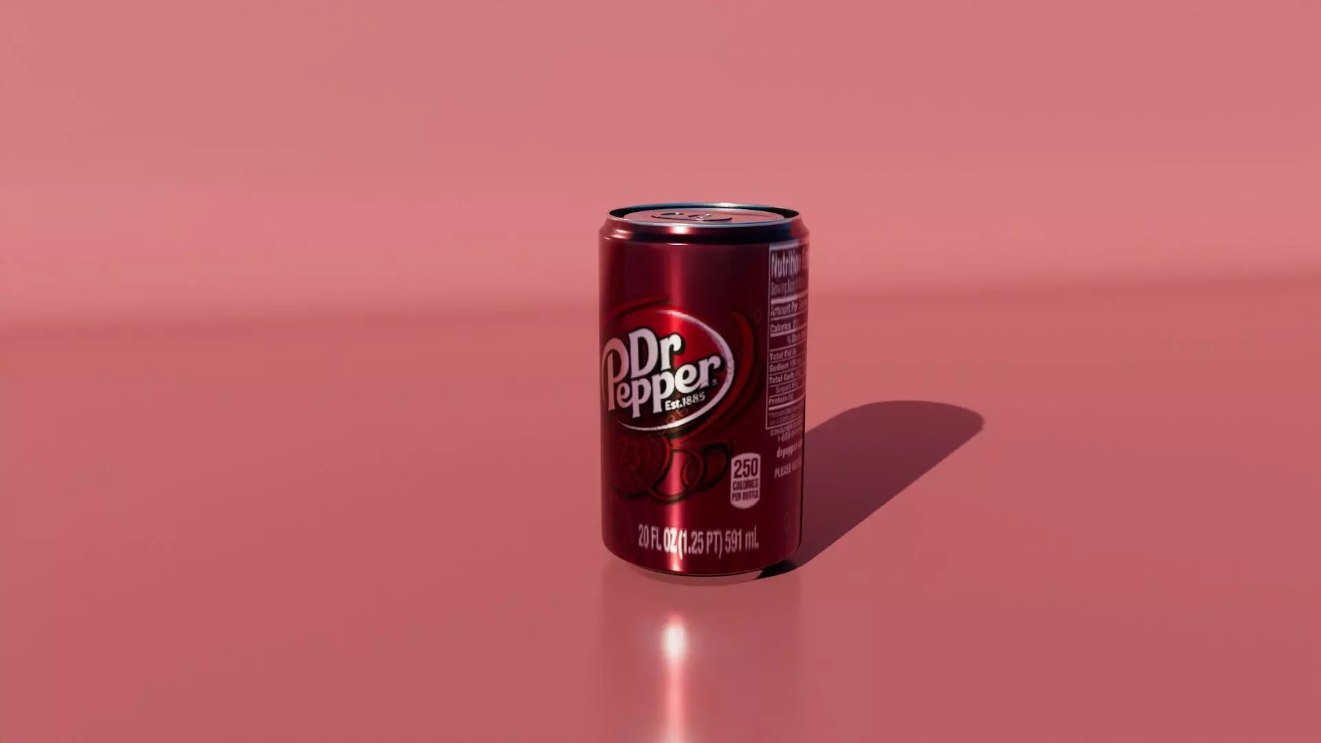 Dr Pepper Soda Can High Quality 3D Model PBR 3D model_0