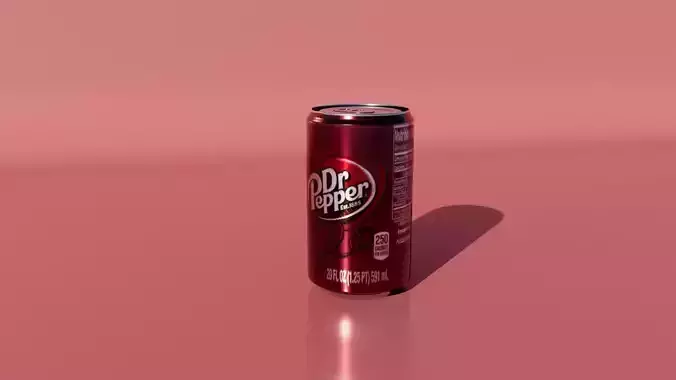 Dr Pepper Soda Can High Quality 3D Model PBR