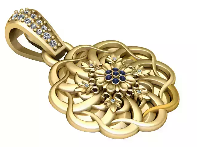 FLOWER GOLD PENDANT 3D PRINTABLE MODEL