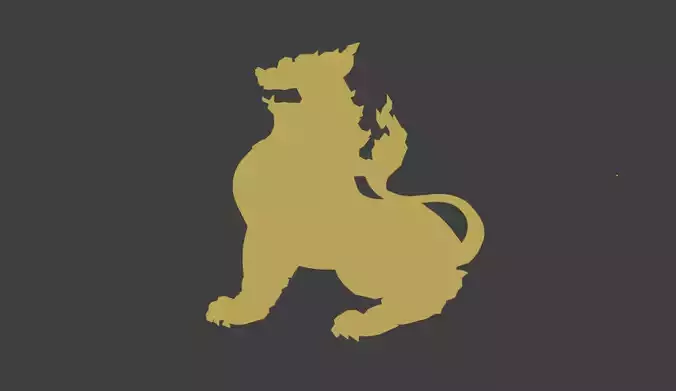 Silhouette of Myanmar lion Chinthe