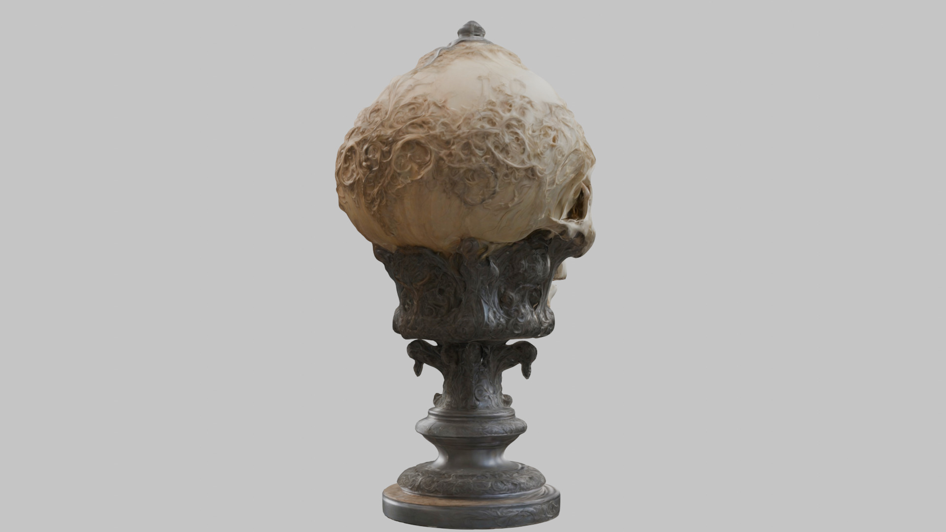 3D Skull on Pedestal - High-Quality Model for Art and Design Low-poly 3D model_13