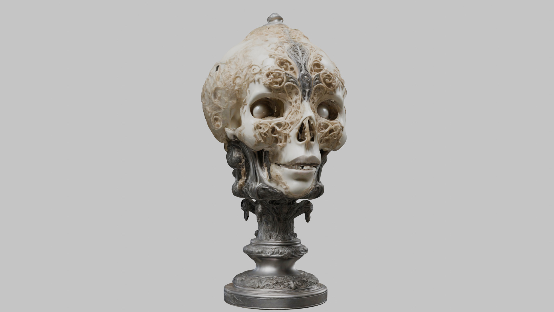 3D Skull on Pedestal - High-Quality Model for Art and Design Low-poly 3D model_8