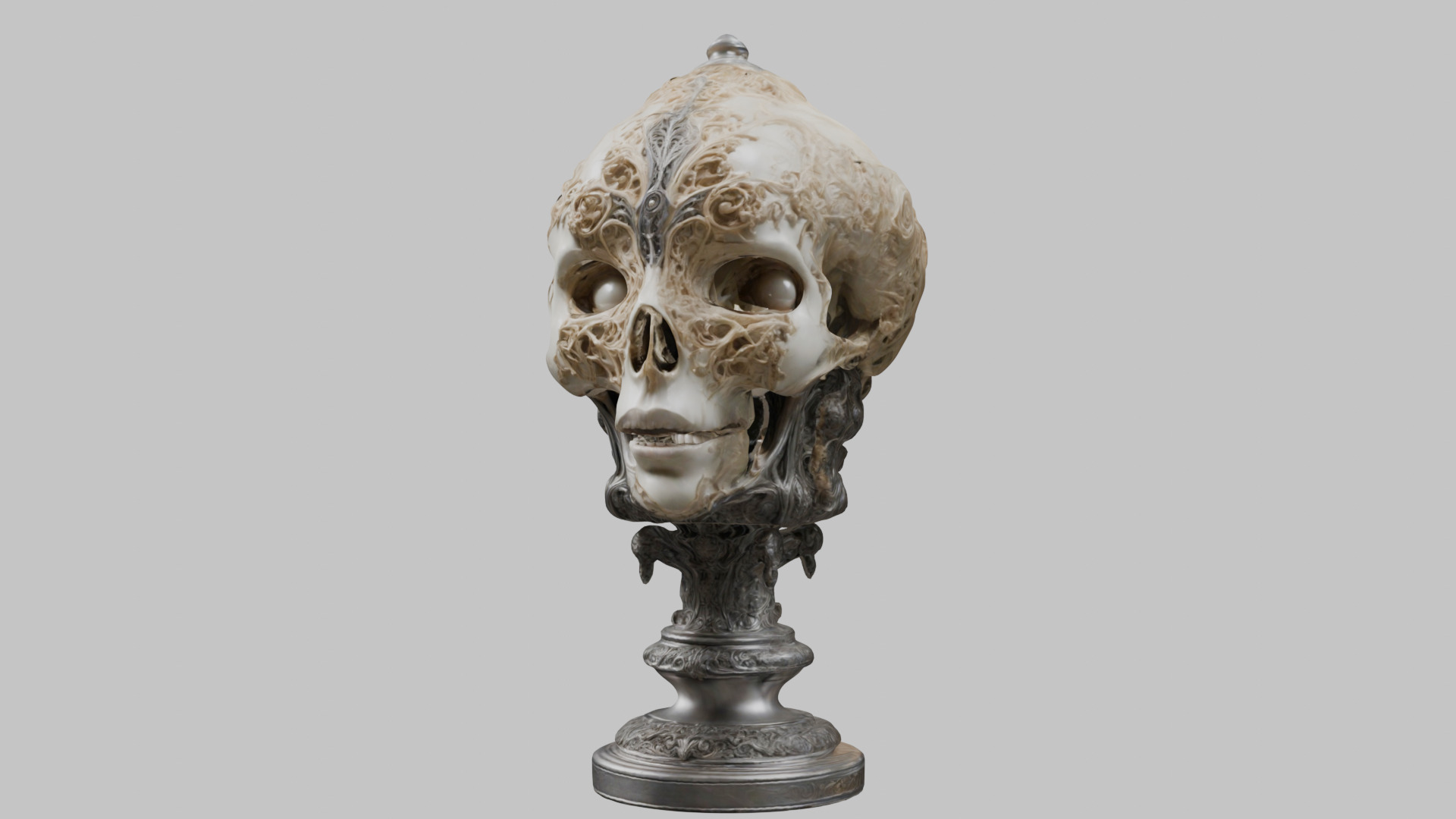 3D Skull on Pedestal - High-Quality Model for Art and Design Low-poly 3D model_7