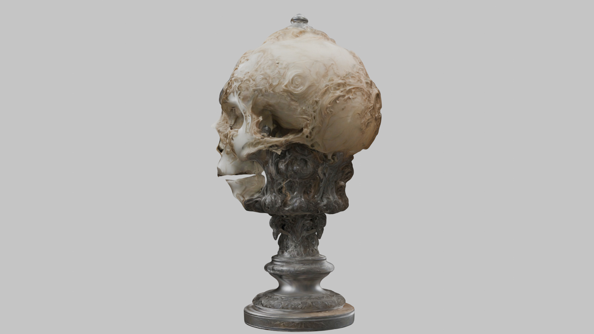 3D Skull on Pedestal - High-Quality Model for Art and Design Low-poly 3D model_4