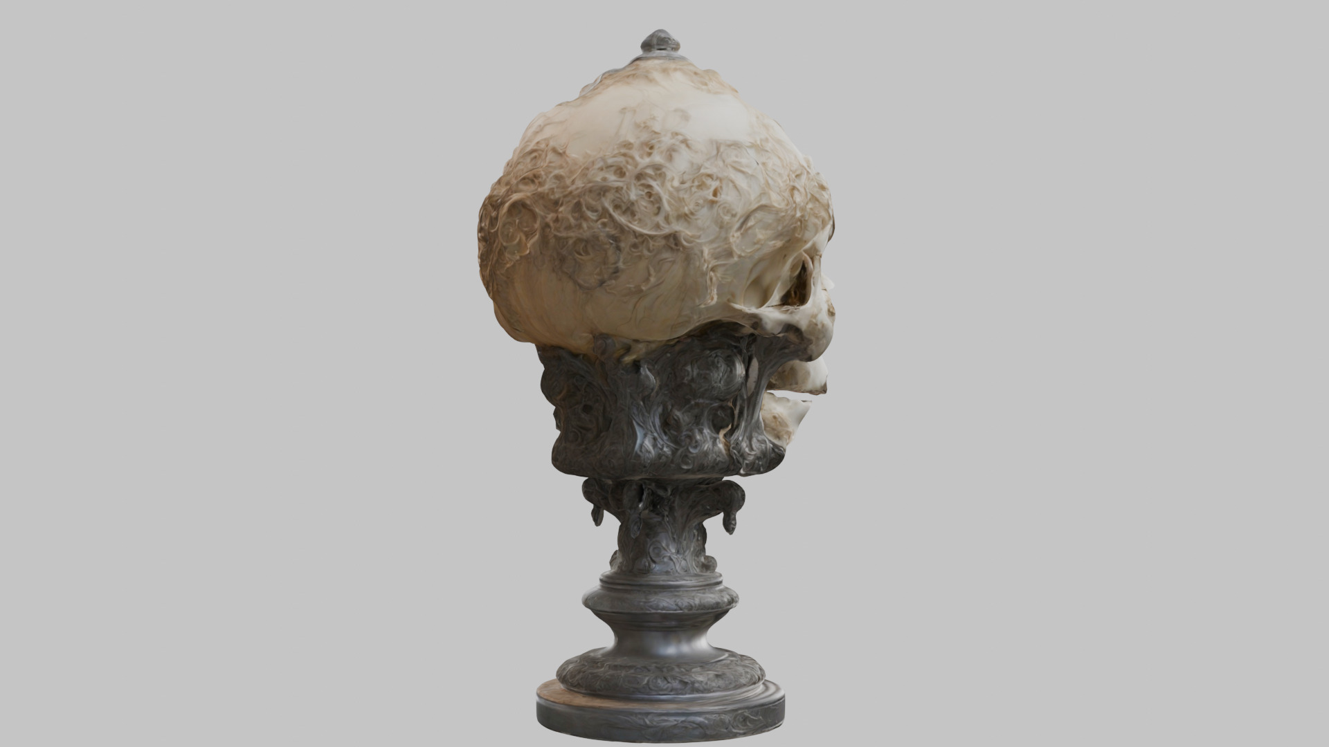 3D Skull on Pedestal - High-Quality Model for Art and Design Low-poly 3D model_12