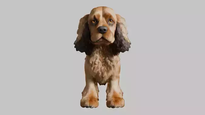 Realistic Cocker Spaniel 3D Model - High-Quality Dog Asset