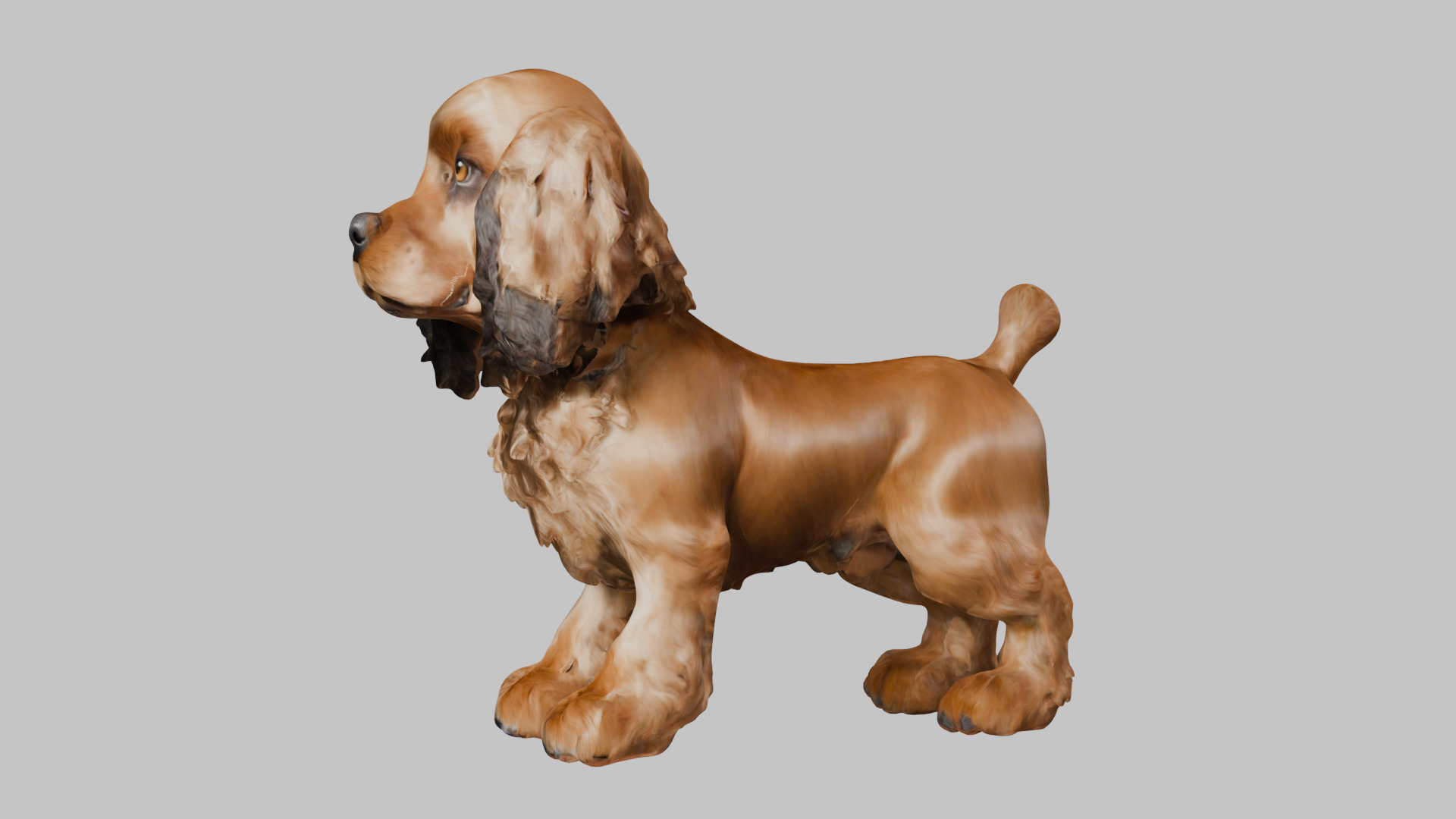Realistic Cocker Spaniel 3D Model - High-Quality Dog Asset Low-poly 3D model_5
