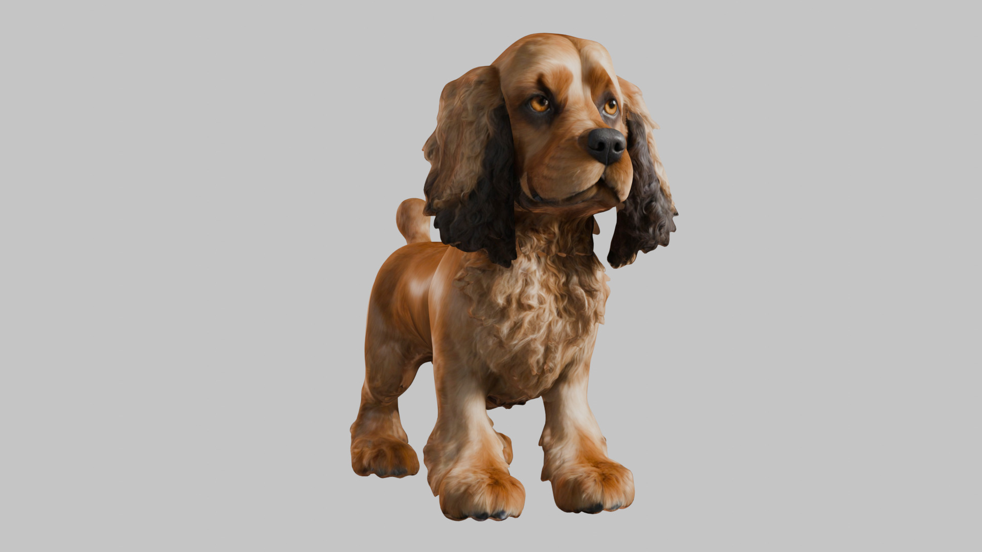 Realistic Cocker Spaniel 3D Model - High-Quality Dog Asset Low-poly 3D model_8