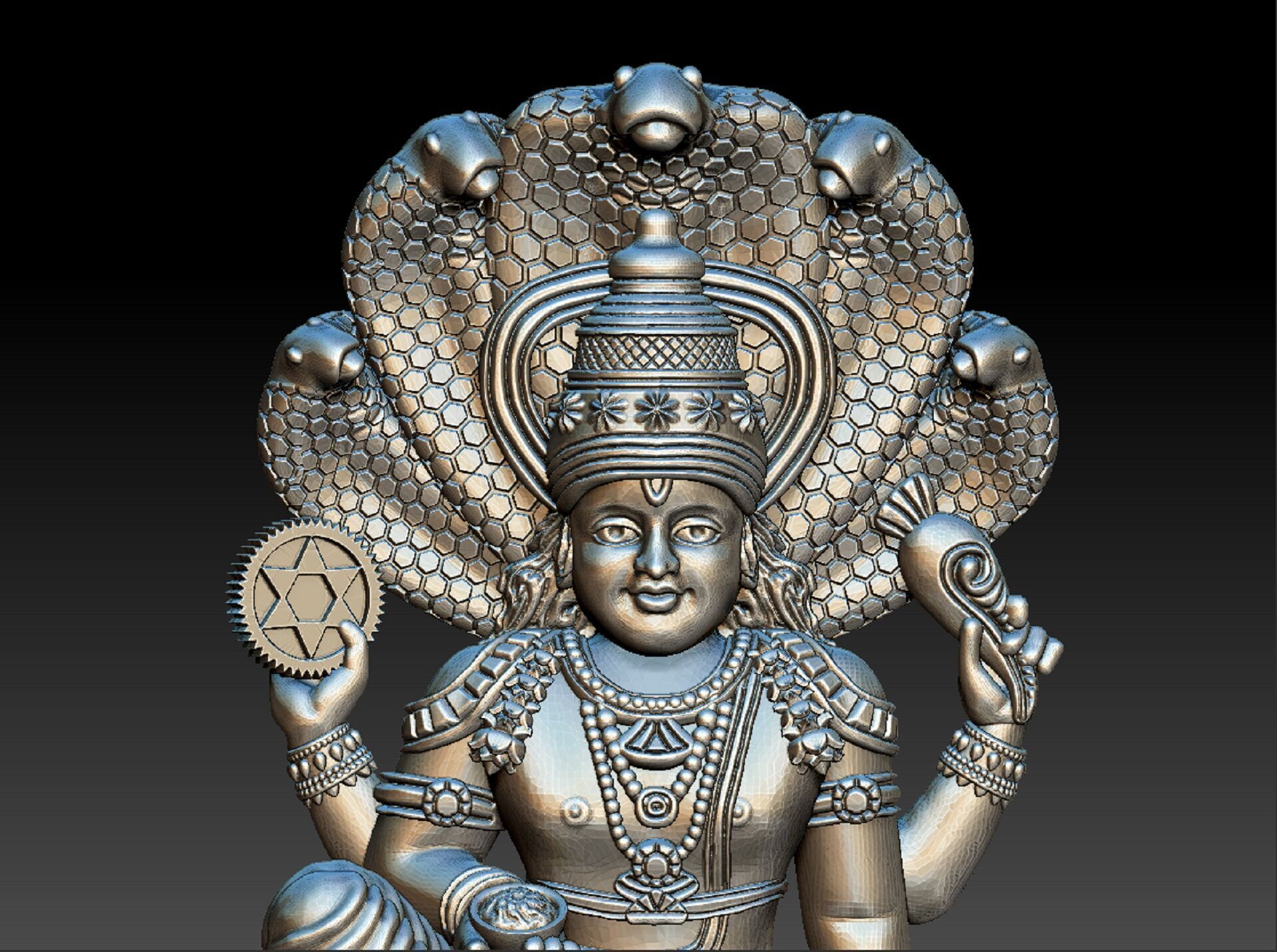 LORD VISHNU Sree Poornathreyeesa Temple 3D print model_2