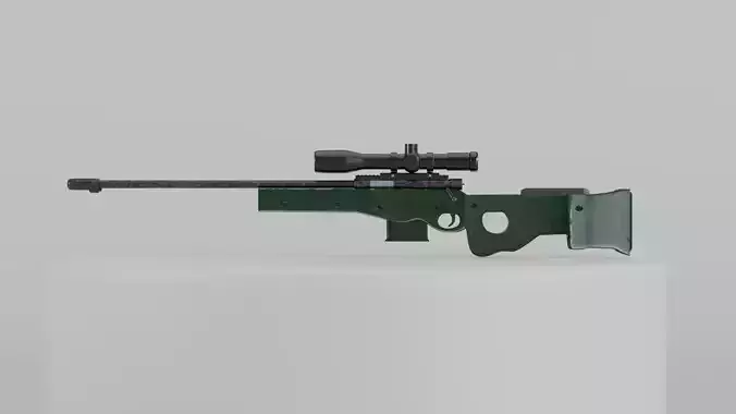 High-Quality 3D Model of AWM Sniper Rifle - UV Unwrapped 3D model