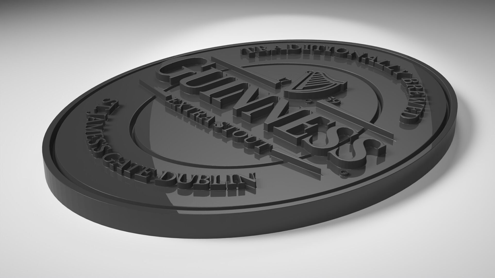 Guinness Logo Badge 3D print model_1