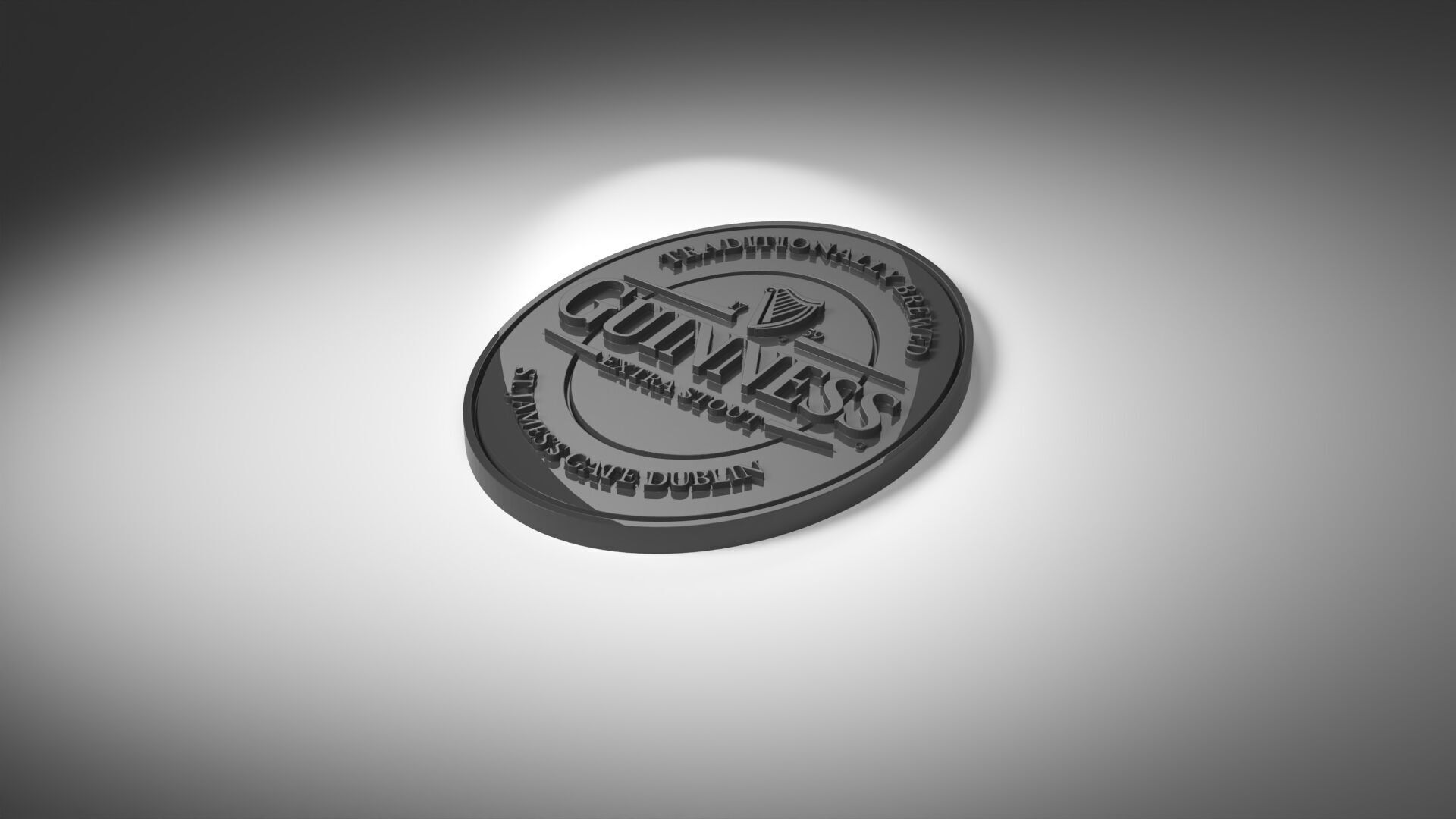 Guinness Logo Badge 3D print model_4