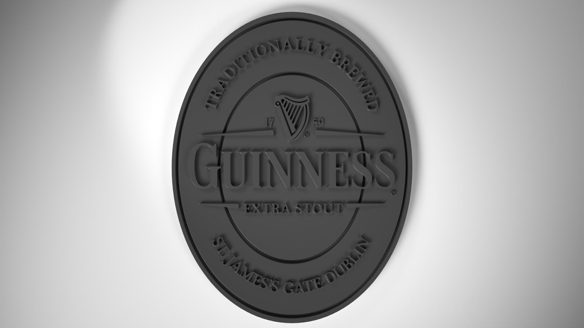 Guinness Logo Badge 3D print model_2