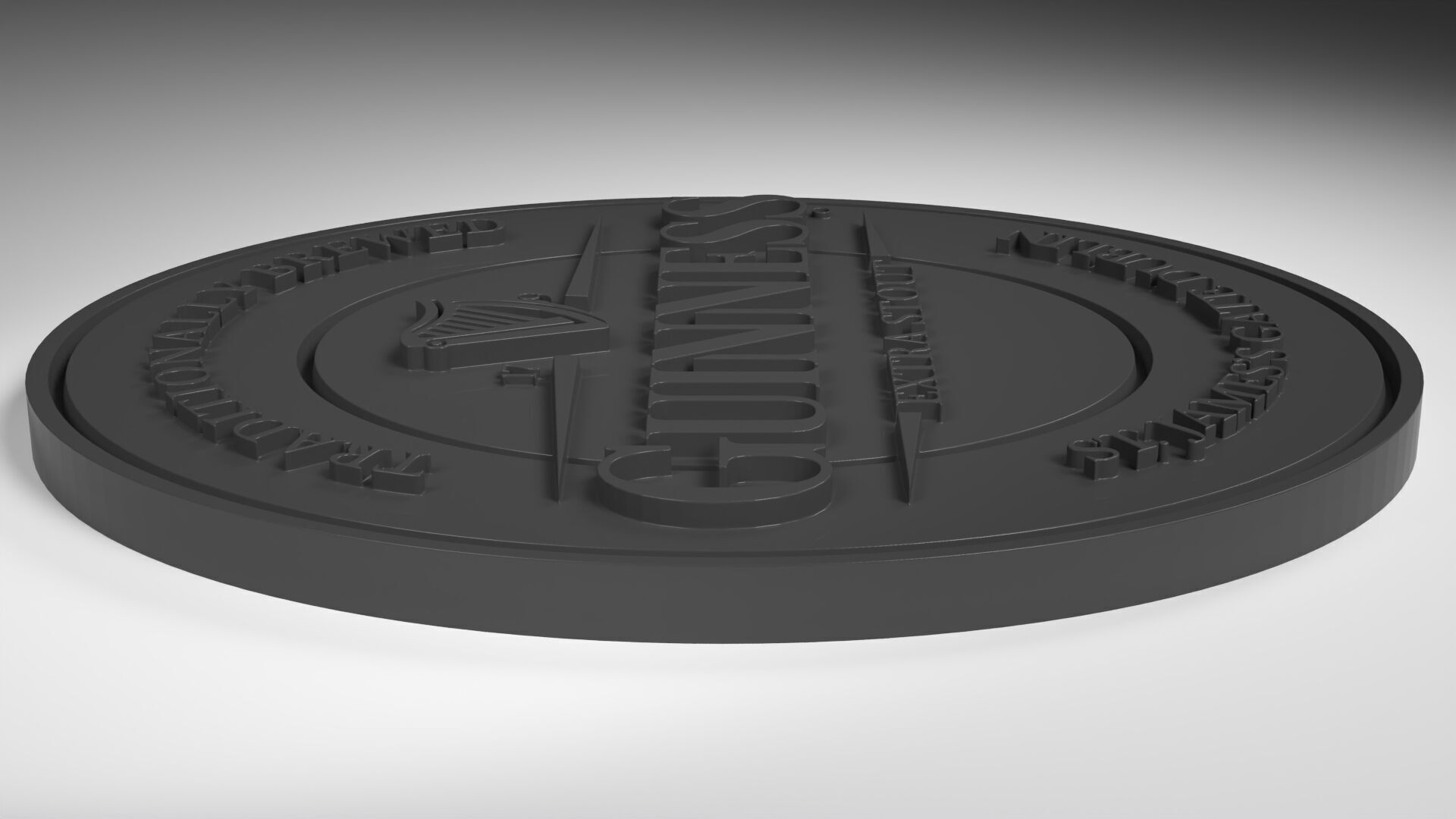 Guinness Logo Badge 3D print model_3