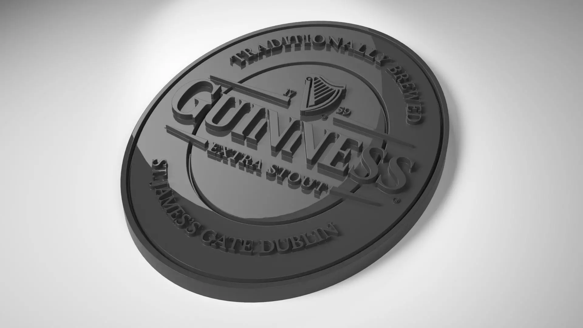Guinness Logo Badge 3D print model_0
