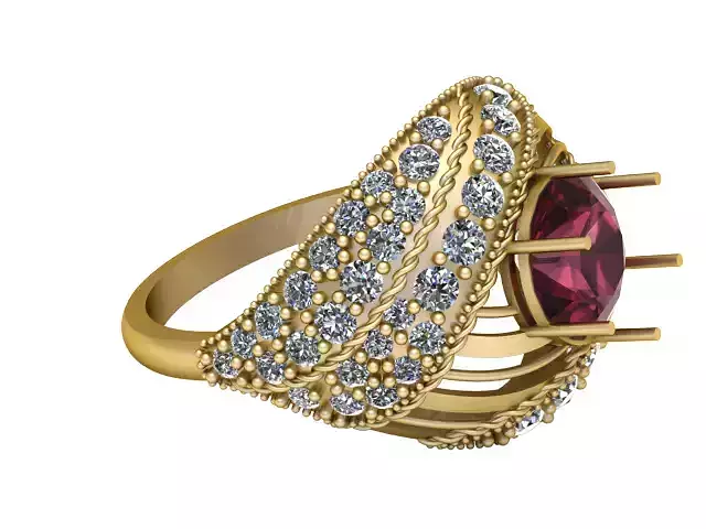 RUBY AND DIAMOND RING 3D PRINTABLE MODEL