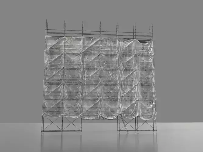 Scaffolding and tarpaulin 3D model