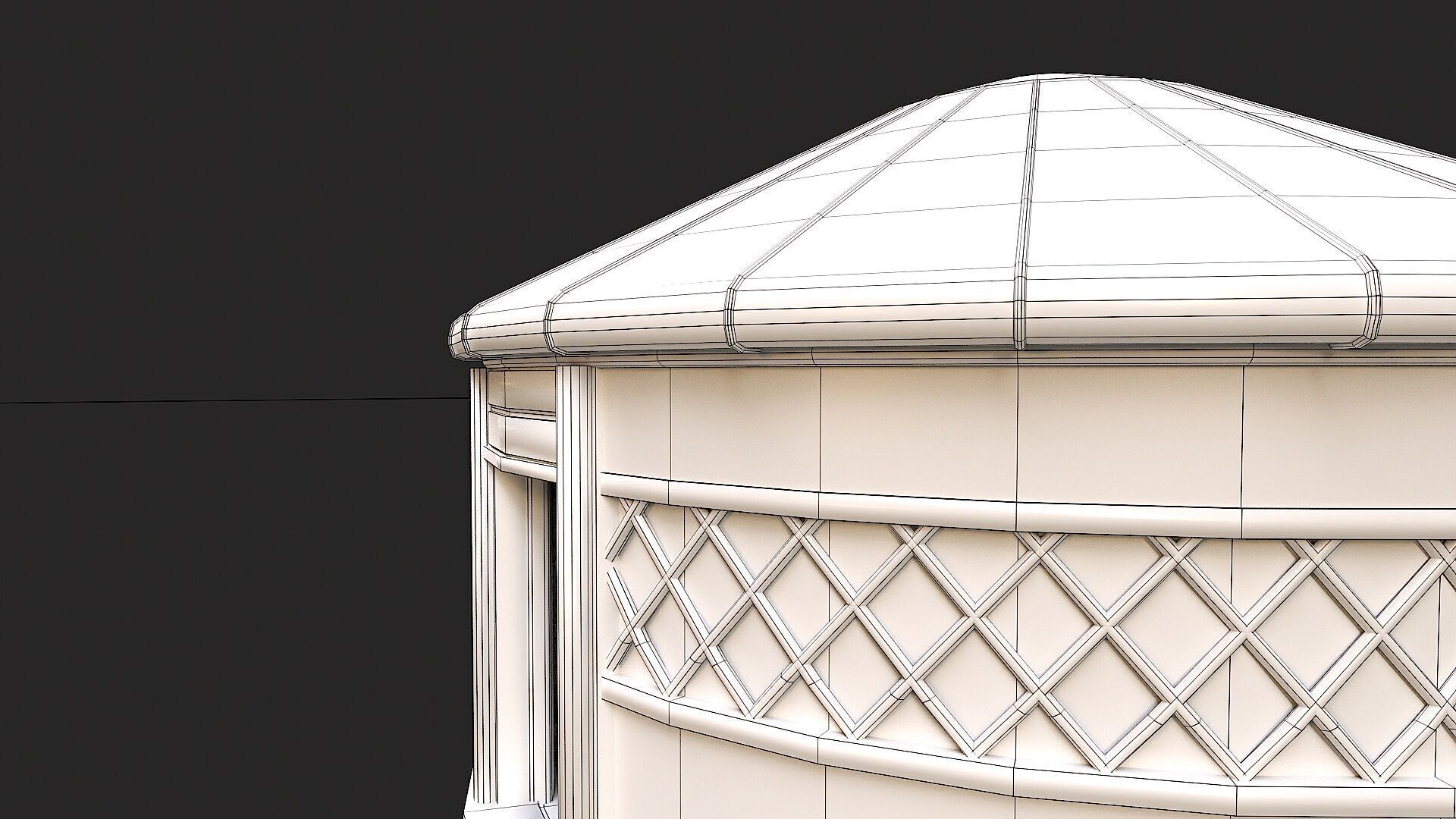 Mongolian Yurt and Interior 3 Low Poly PBR Low-poly 3D model_14