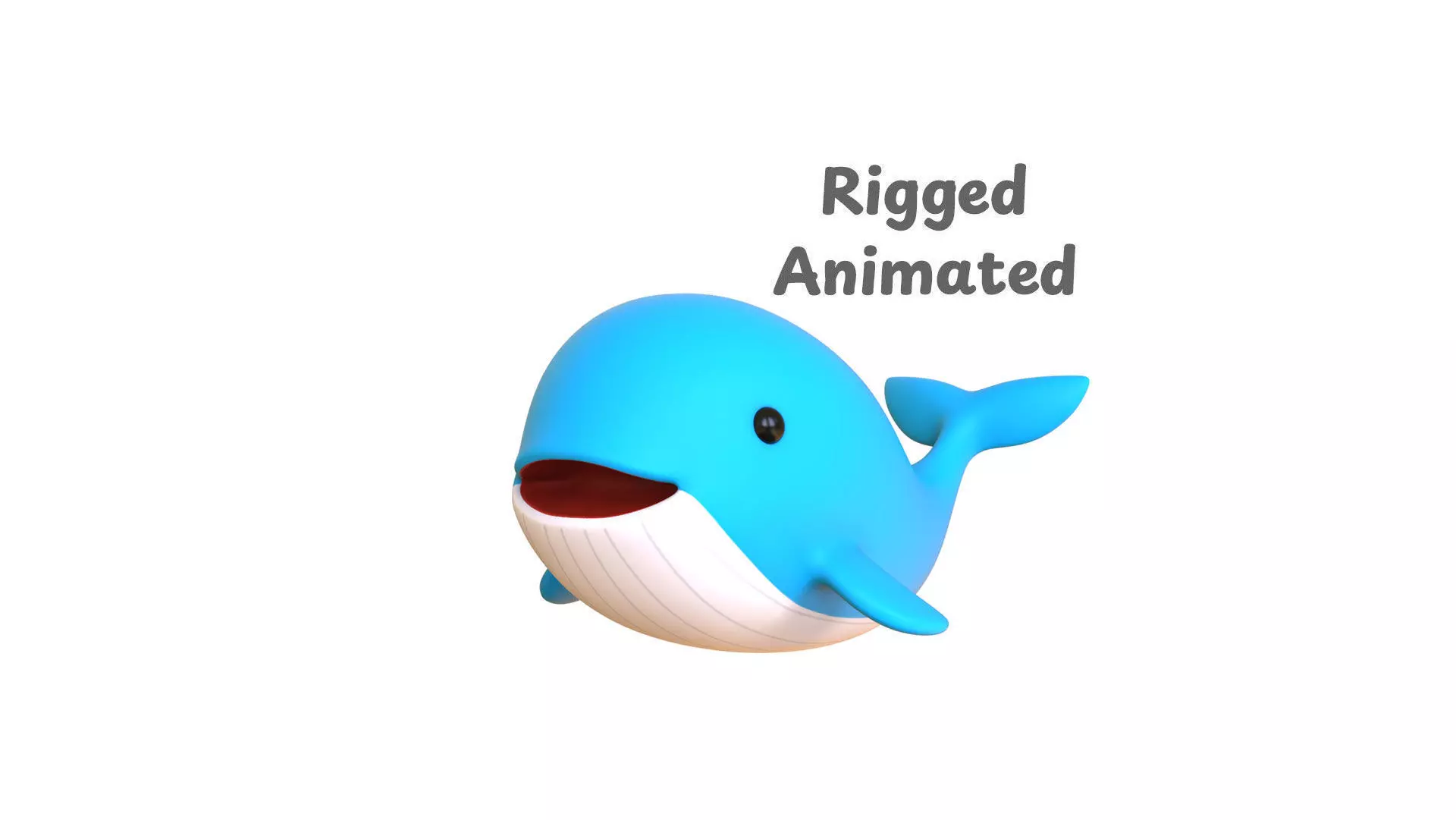 Low Poly - Cartoon Whale Rigged Low-poly 3D model
