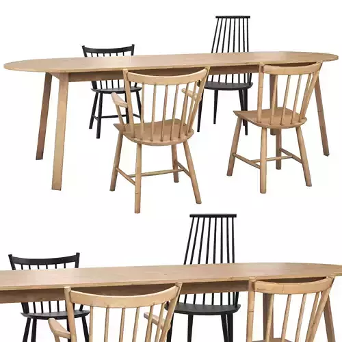 J41 and J42 and J110 Chairs with Triangle Leg by Hay 3D model