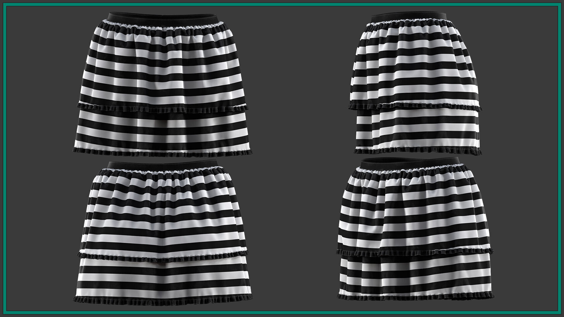 10 female prisoner clothes with texture and smart material Low-poly 3D model_8