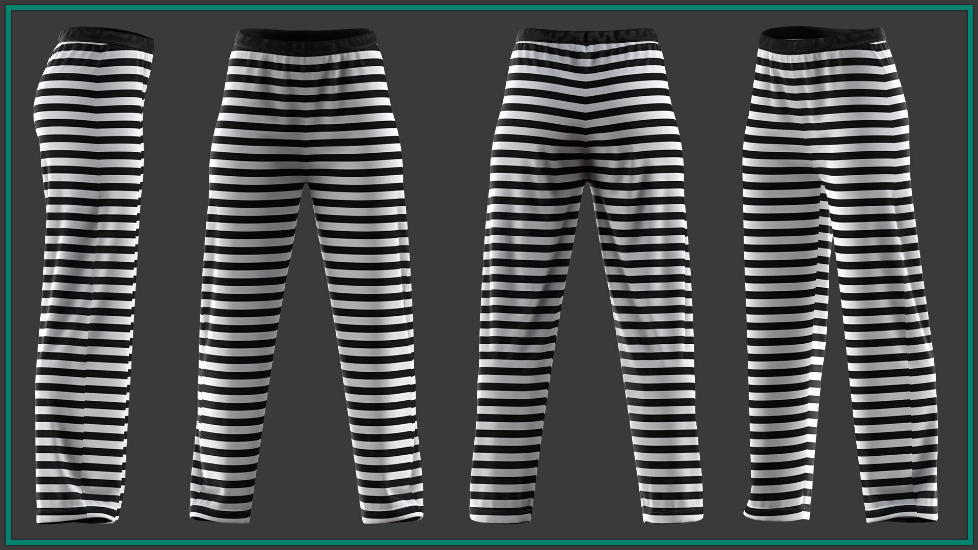 10 female prisoner clothes with texture and smart material Low-poly 3D model_5
