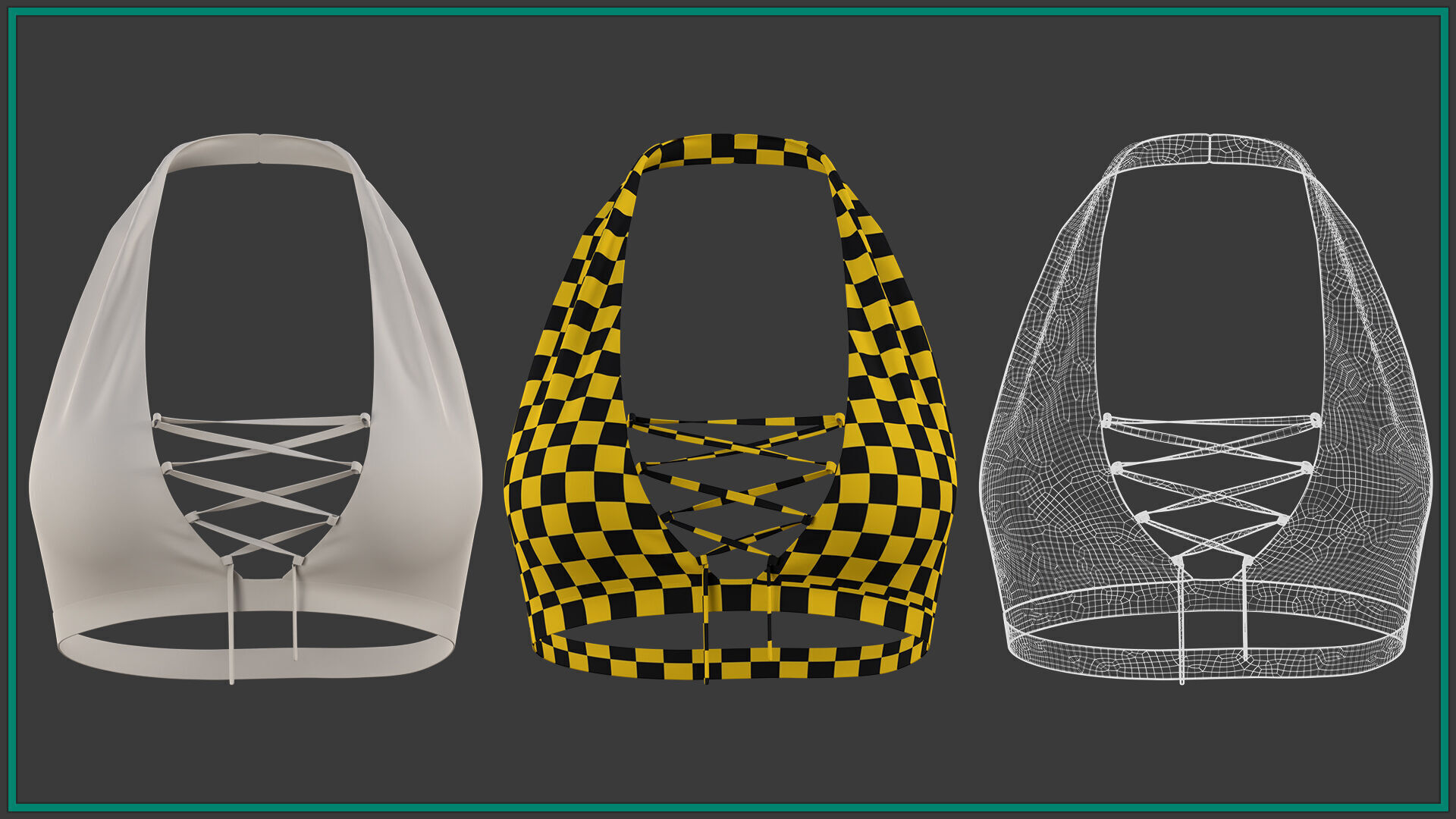 10 female prisoner clothes with texture and smart material Low-poly 3D model_11