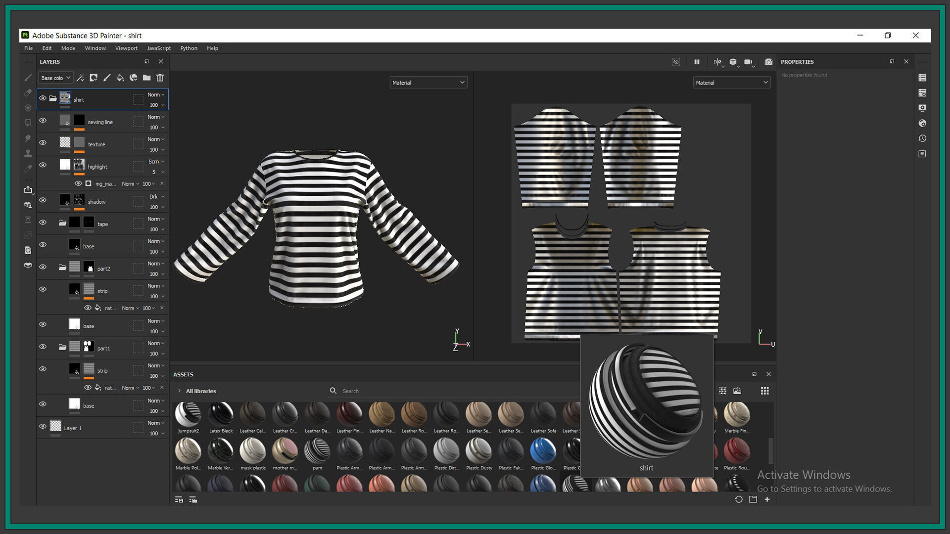 10 female prisoner clothes with texture and smart material Low-poly 3D model_12