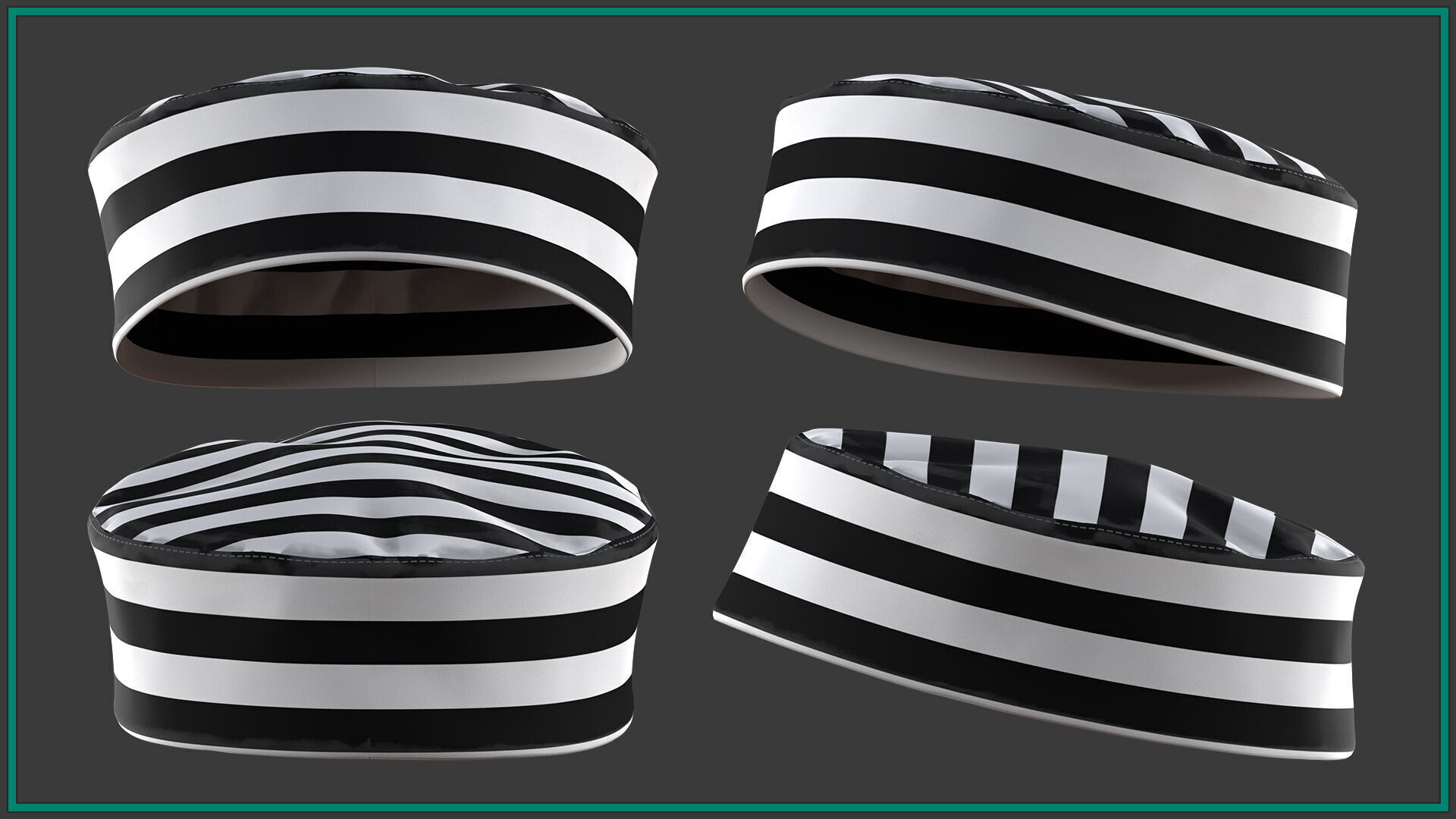 10 female prisoner clothes with texture and smart material Low-poly 3D model_10