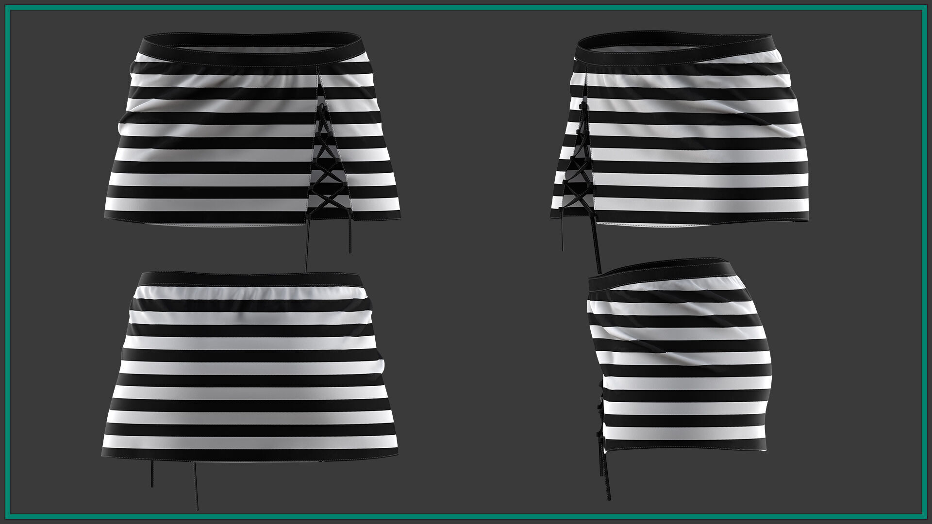 10 female prisoner clothes with texture and smart material Low-poly 3D model_2
