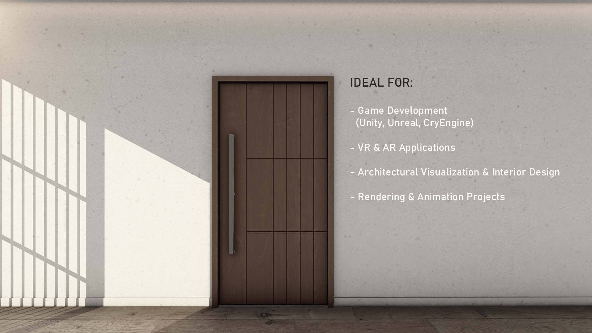 Elegant Apartment Door with Subtle Wood Grain 15 Low-poly 3D model_1