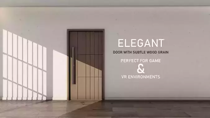 Elegant Apartment Door with Subtle Wood Grain 15 Low-poly 3D model