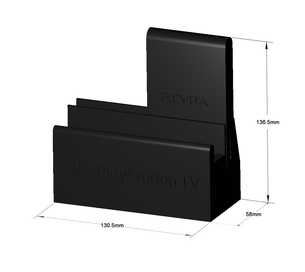 Vita TV Combo Stand-Dock 3D print model_1