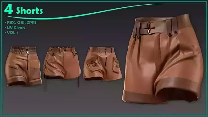 4 female shorts
