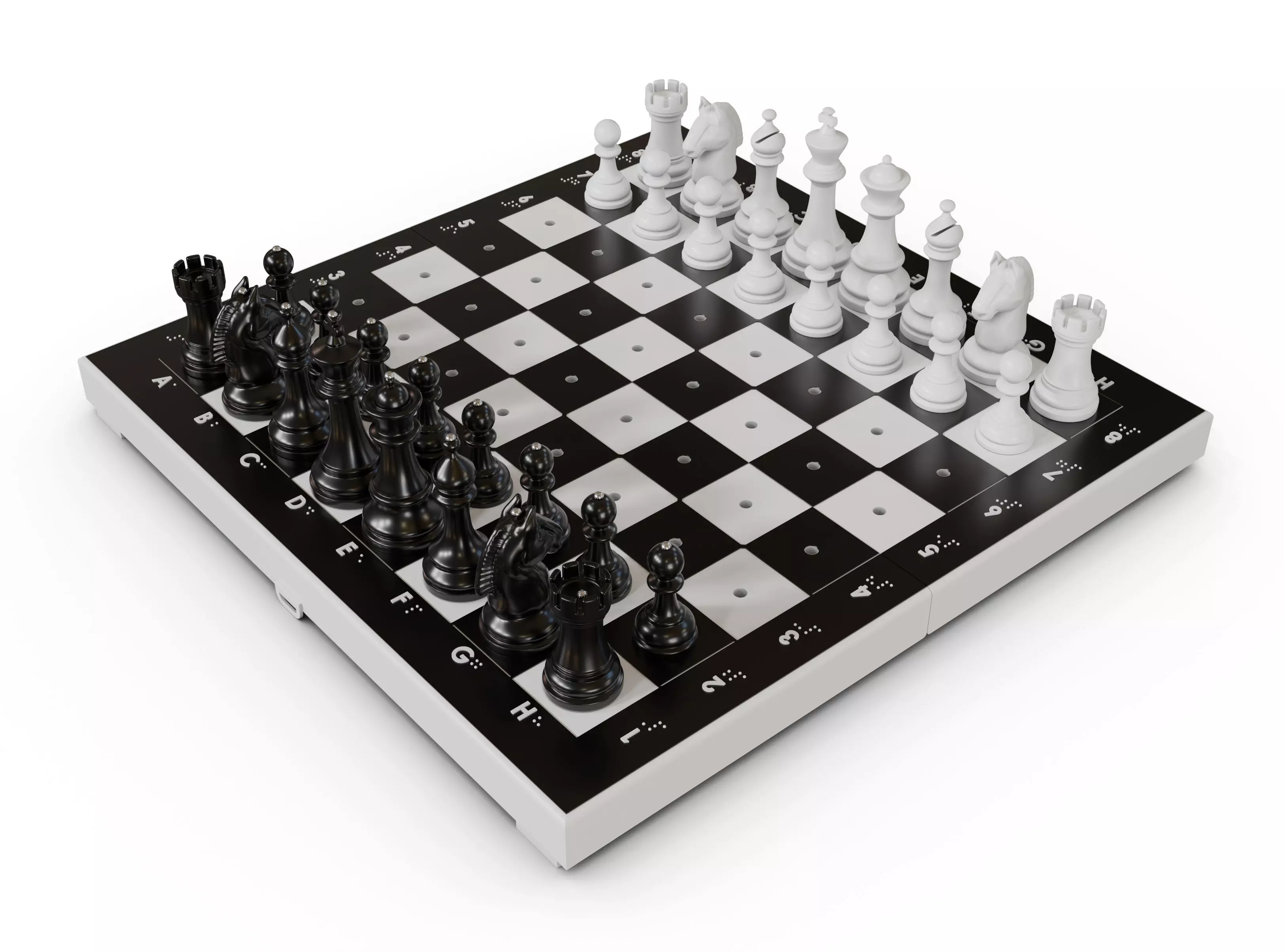 Ajedrez Braille Ciegos invidentes 3D print model_0