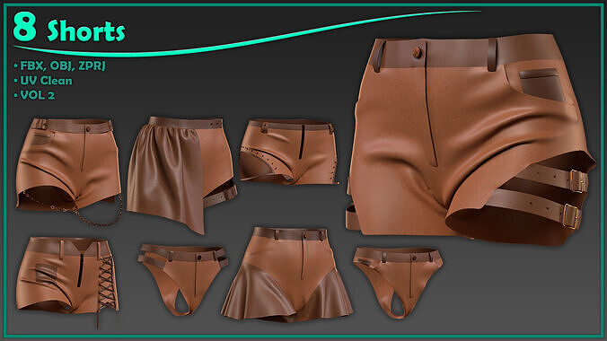 8 female shorts-vol2 3D model