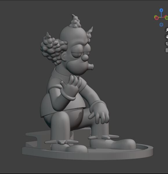 Incense holder Krusty the simpson 3D print model_2