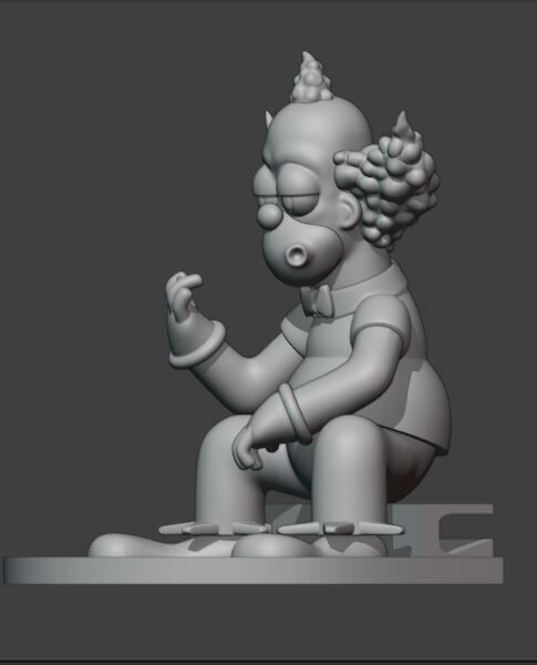Incense holder Krusty the simpson 3D print model_1