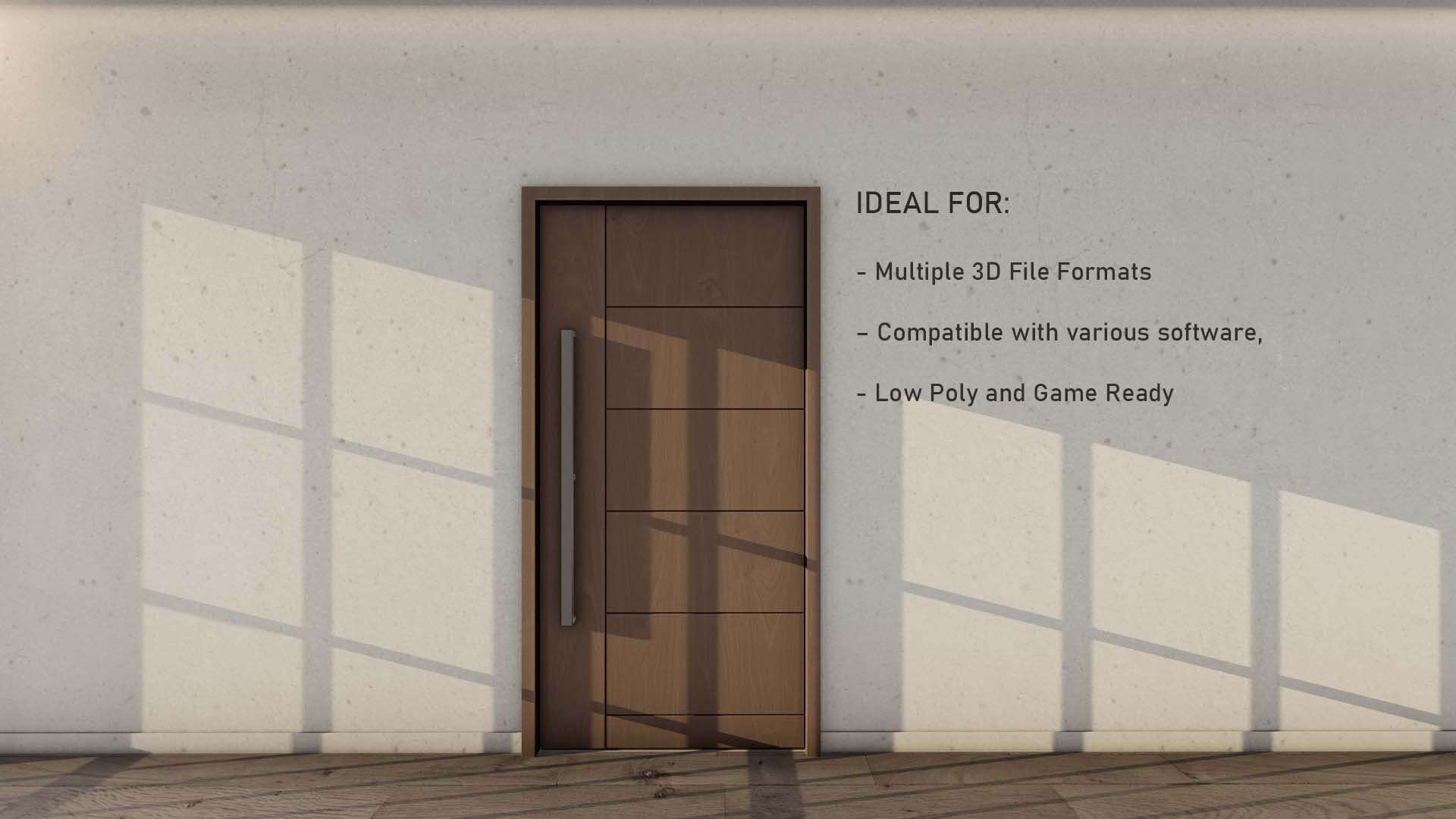 Stylish Entry Door with Contemporary Panel Design 16 Low-poly 3D model_1