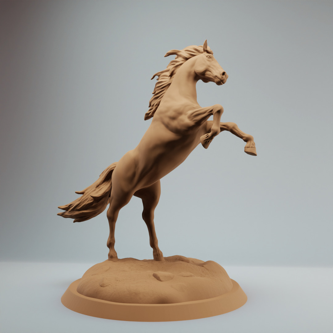 Horse on hind legs pre supported 3D print model_2