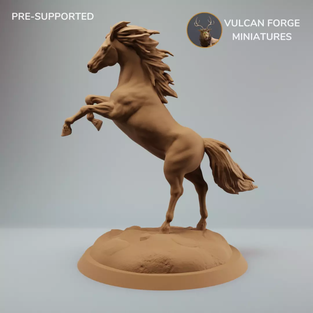Horse on hind legs pre supported 3D print model_0