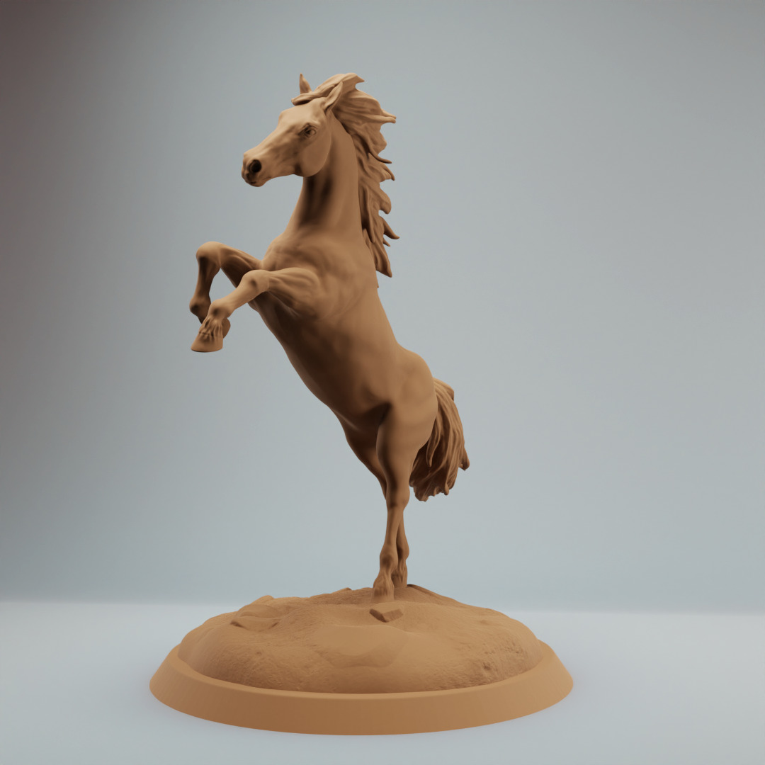 Horse on hind legs pre supported 3D print model_1