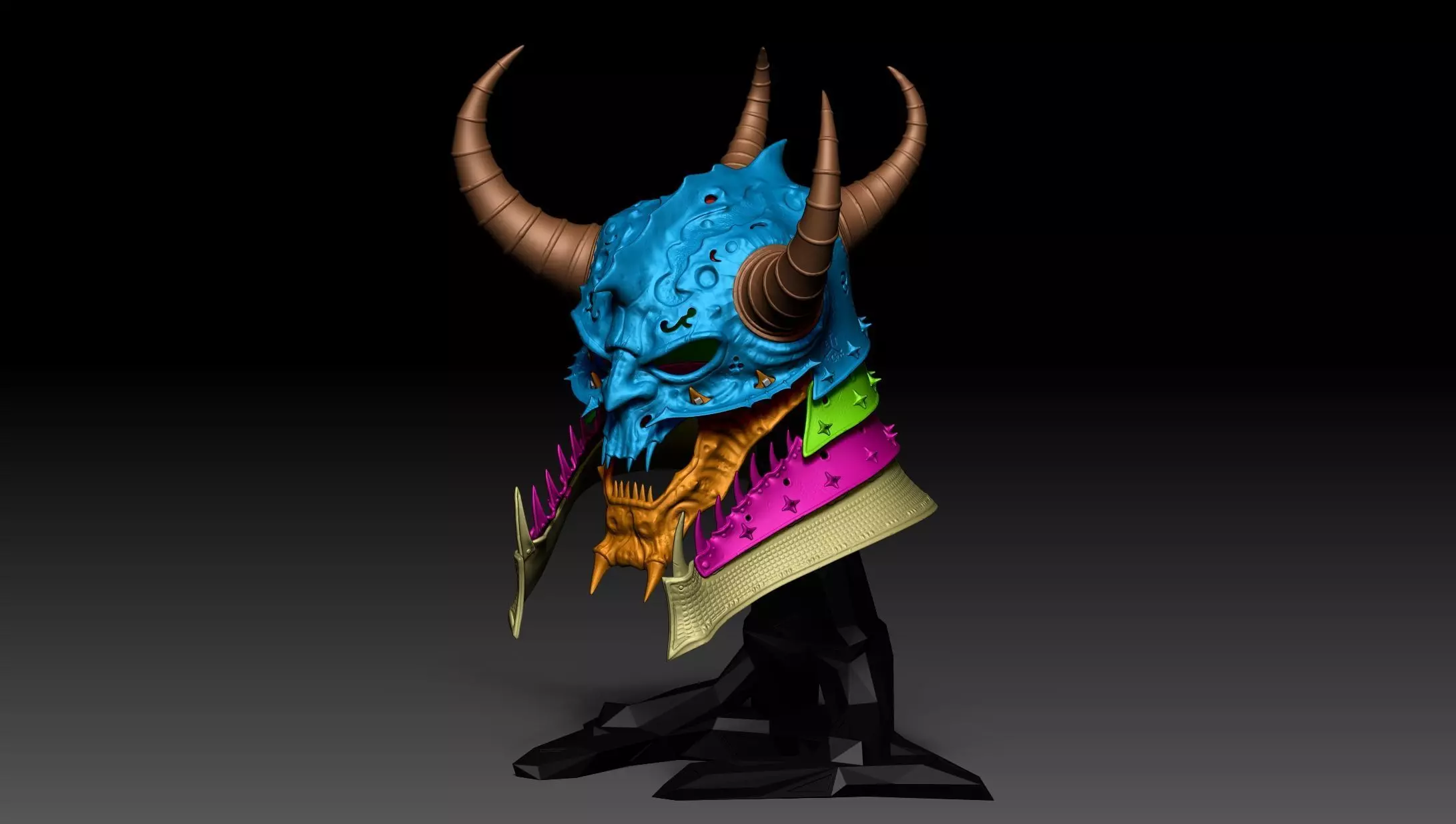 Tenebris Draco Helm 3D Model 3D print model