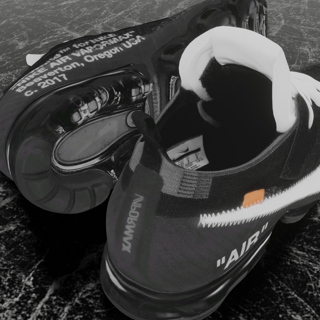 NIKE VAPOR MAX X OFF-WHITE OW THE TEN 3D SHOES Low-poly 3D model_9